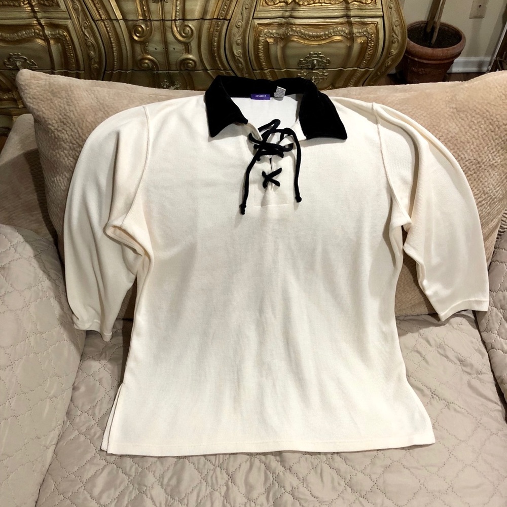 Resource New Cream w/ Black Collar Lace Up Front